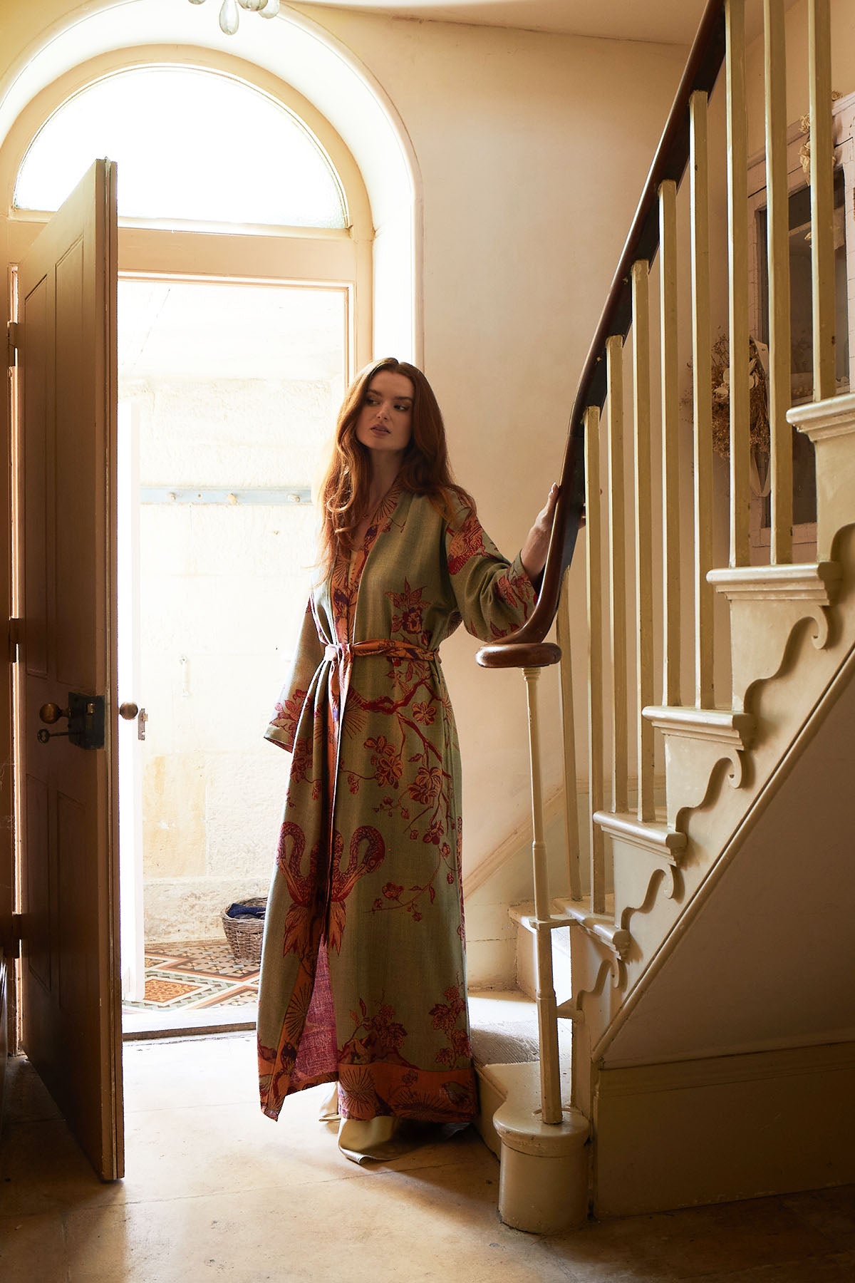 Reversible Dressing Gown in Opaline