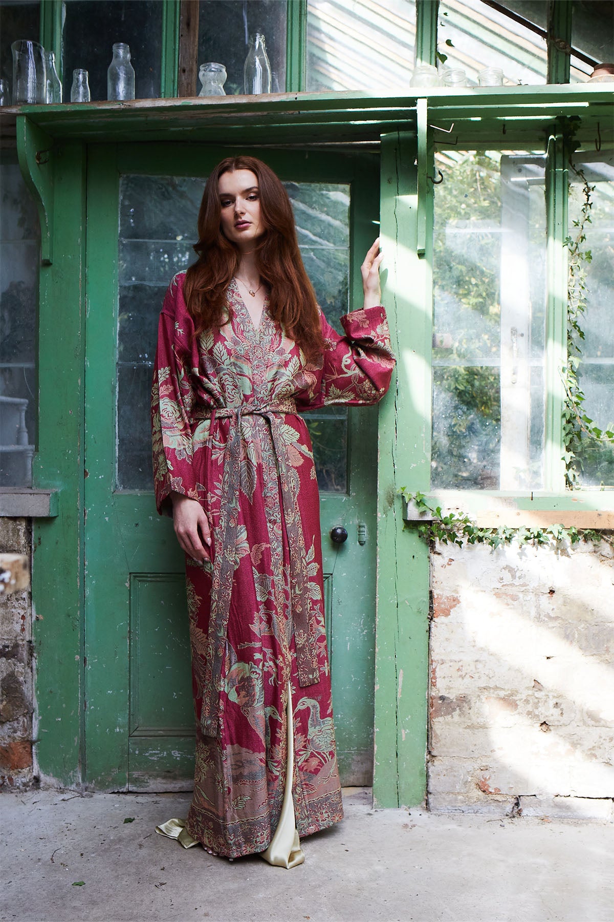 Reversible Dressing Gown in Pale Cyan