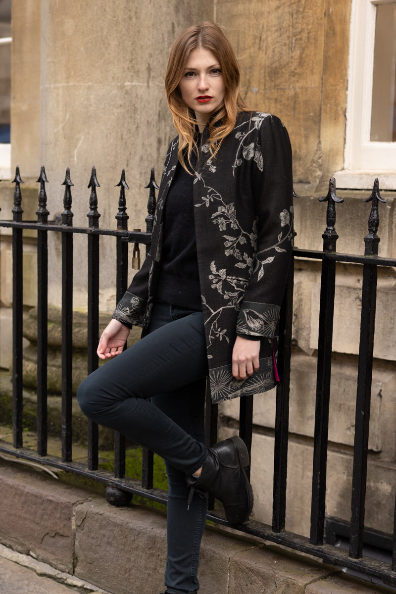 Bhumi Jacket in Ebony Shibumi Black Jacket/Cashmere