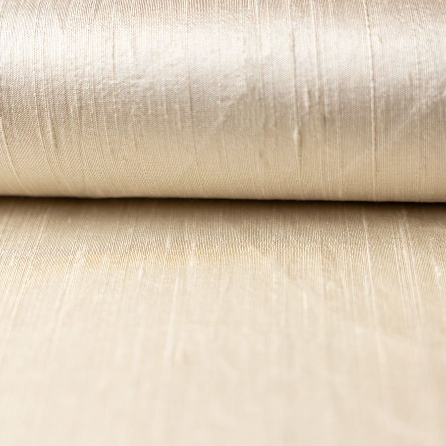 Silk fabric sample in cream.