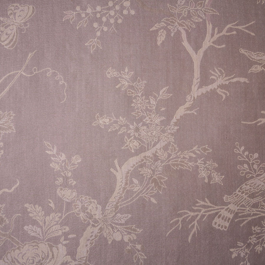 cashmere fabric in light purple with floral pattern