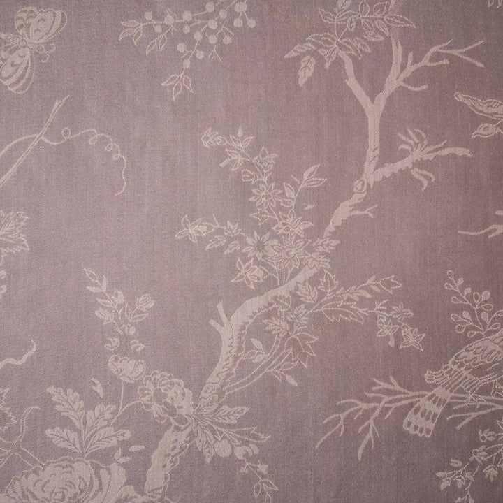 cashmere fabric in light purple with floral pattern