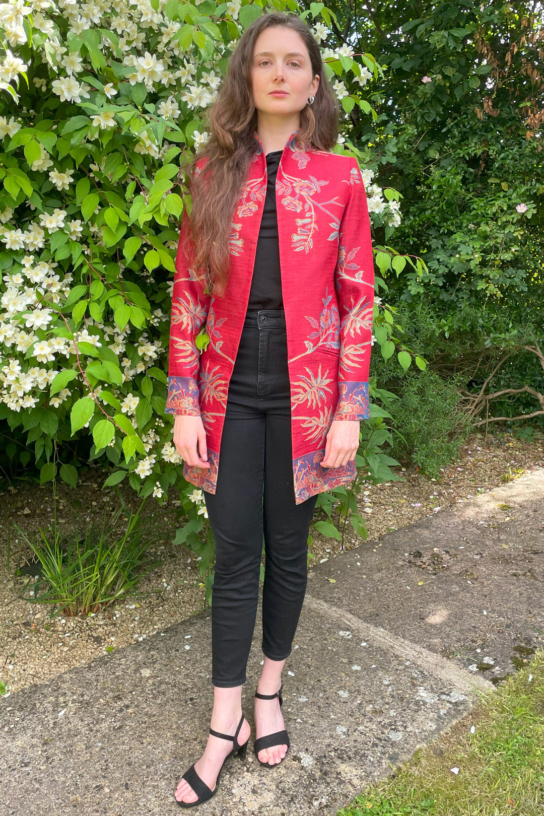 Open jacket for women. Race day jacket. Handmade from cashmere.