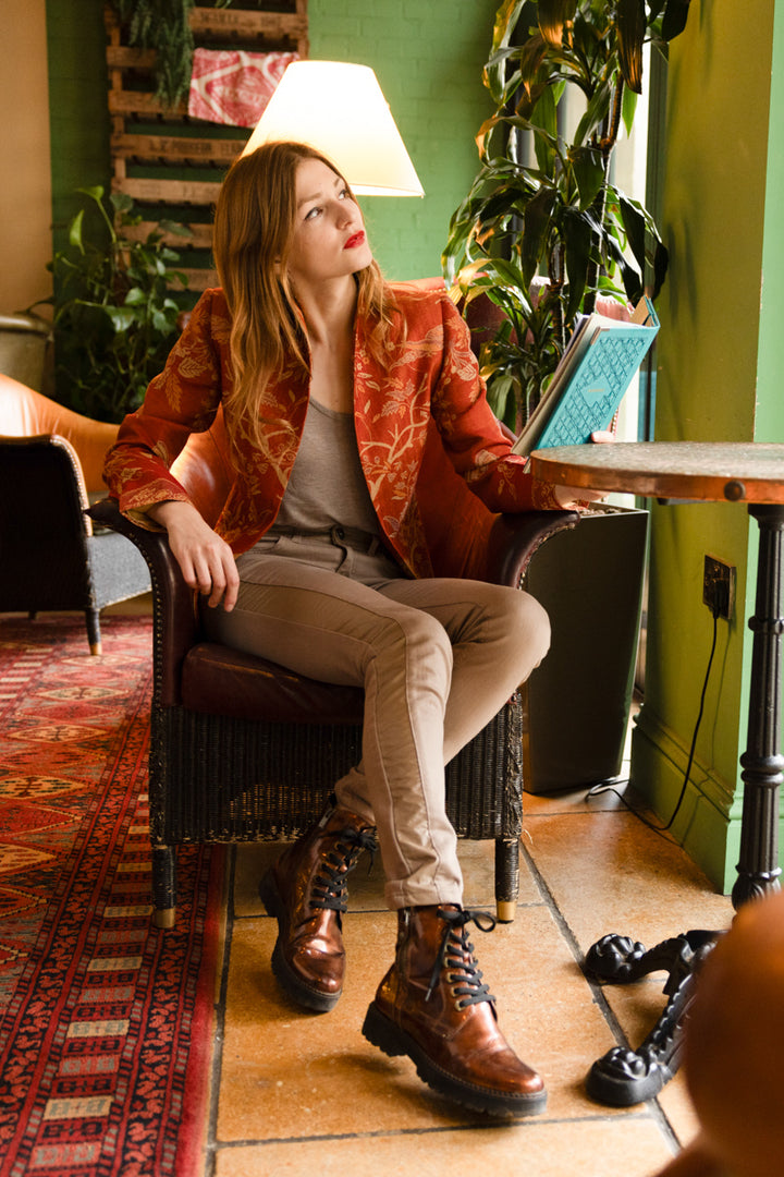 short shibumi jacket in marmalade