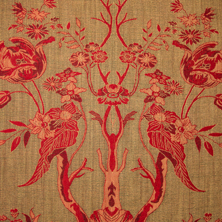 cashmere fabric with red flowers