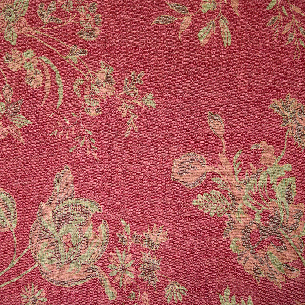 Floral patterned fabric with deep pink background