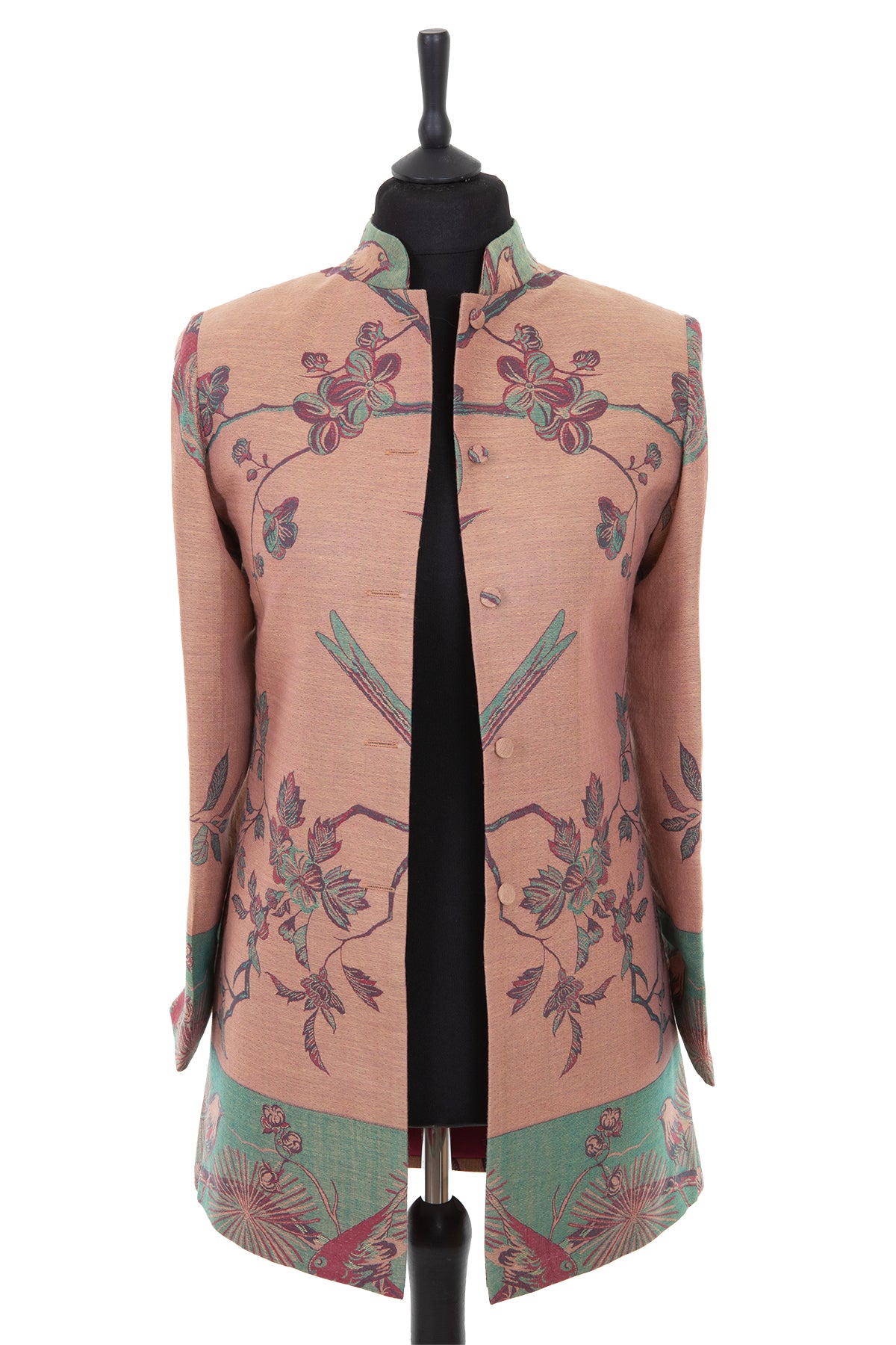 Long Nehru Jacket in Copper Rose main image 1