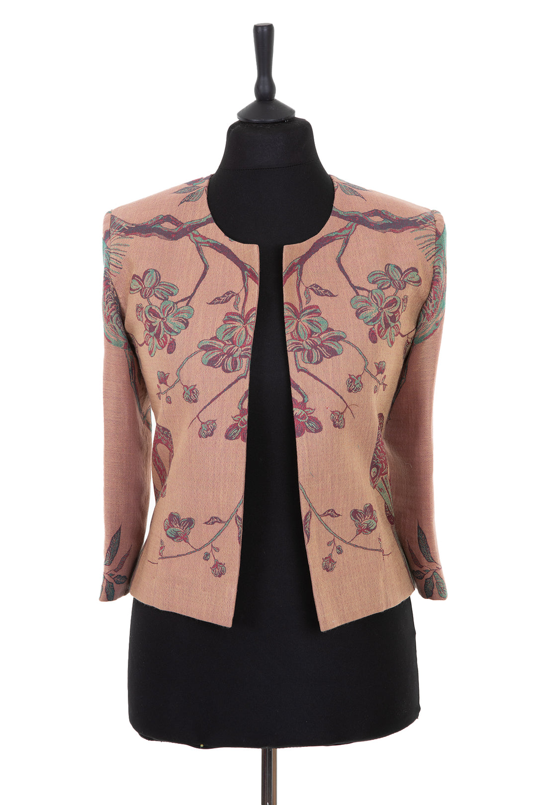 Women's short cropped cashmere jacket in Dusty Pink