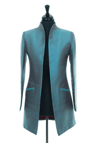 raw silk open fitted jacket perfect for event 