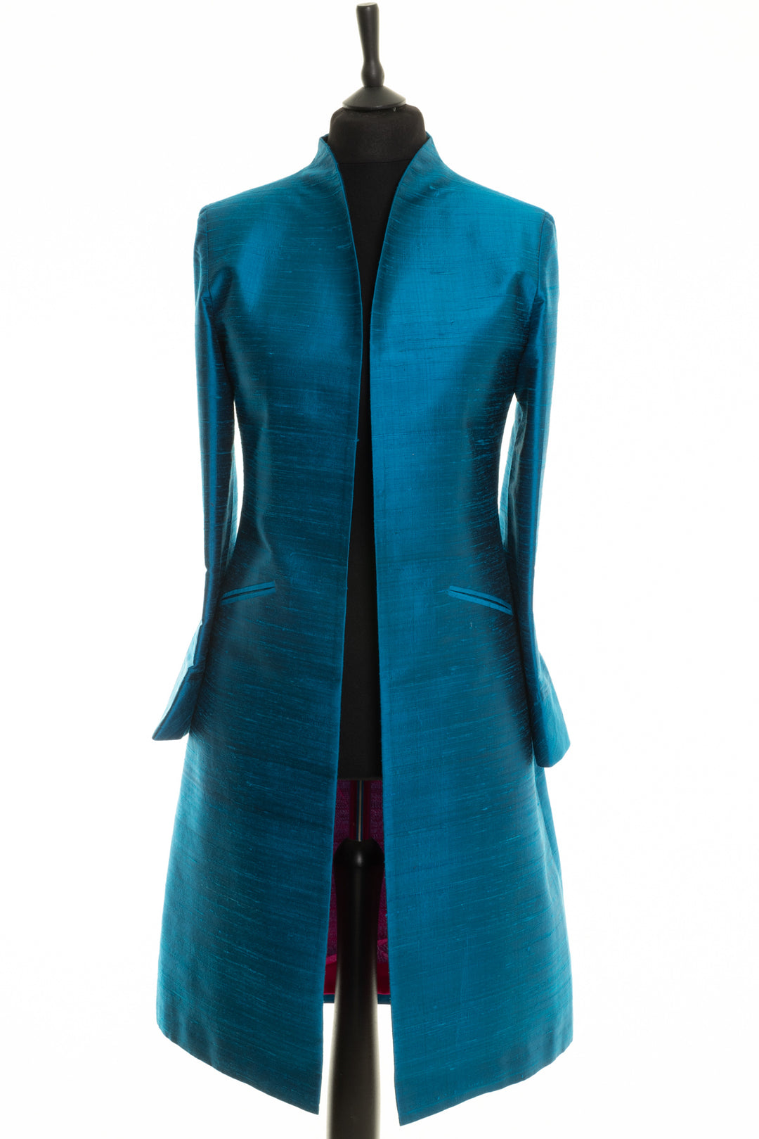 Blue silk womens coat. Handmade raw silk coat in blue. This would make an amazing mother of the groom coat.