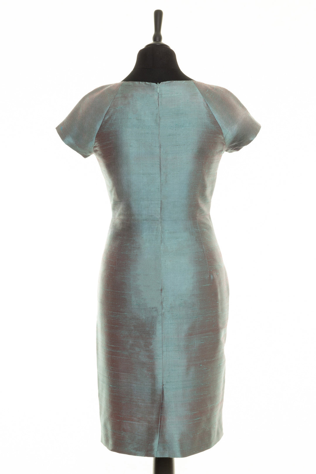 Mother of the groom dress in smokey blue. Elegant shift dress for mature ladies.