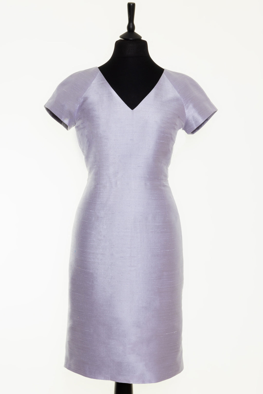 Timeless Raw Silk Shift Dress for Special Events. Lilac shift dress.