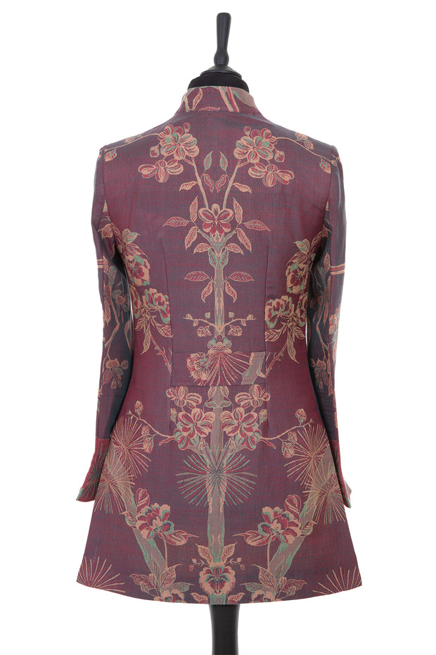 stunning jacket with tree of life pattern at the back, luxurious cashmere wear for women 