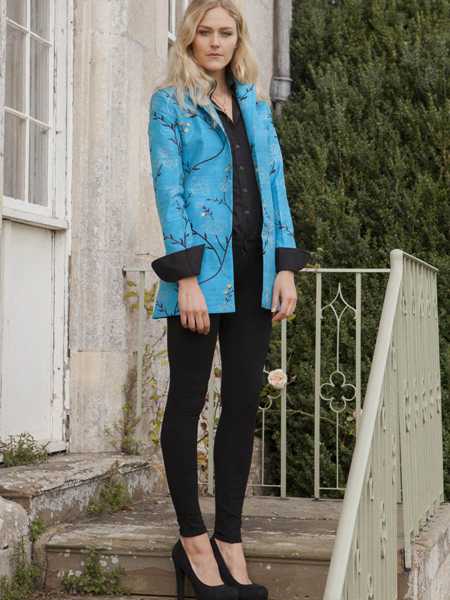 Sicily Jacket in Brilliant Turquoise – Shibumi