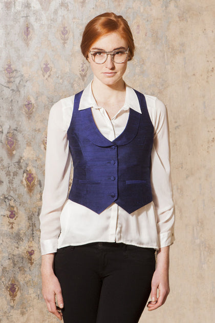 Navy scoop waistcoat new arrivals