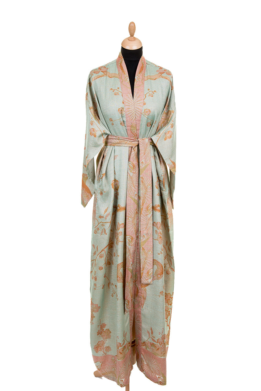 Reversible Dressing Gown in Eggshell - Floral Dressing Gown Shibumi Reversible Dressing Gown in Eggshell - Floral Dressing Gown Shibumi