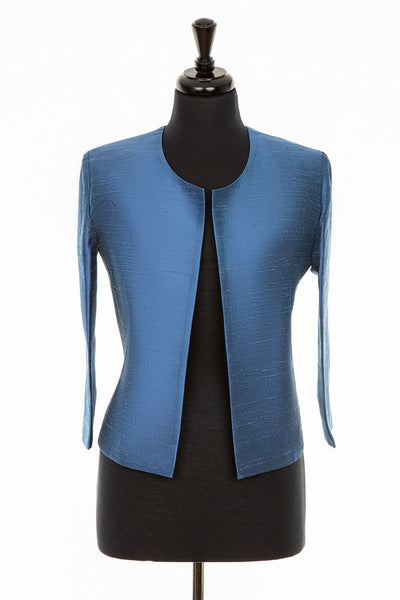 box cropped jacket in blue