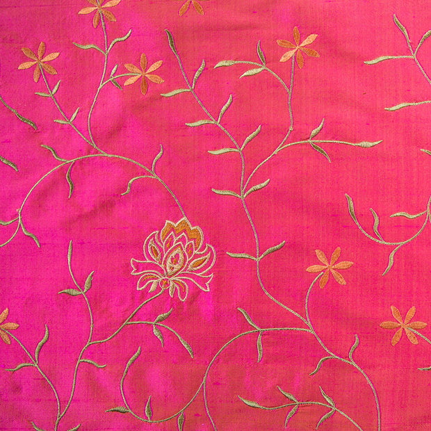 embroidered silk in pink 
