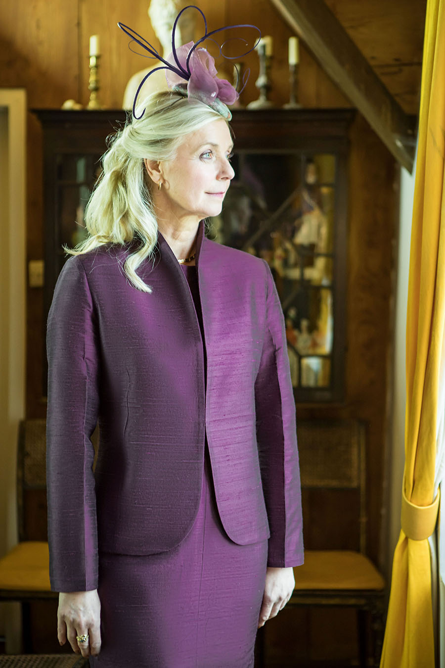 Anya Jacket in Aubergine - Raw Silk Purple Jacket – Shibumi