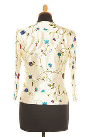 wedding short jacket with embroidered flowers
