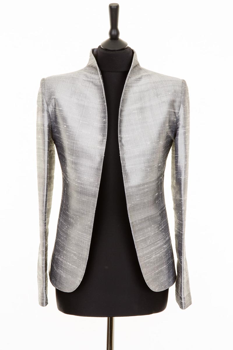 chinese dress ladies Anya Jacket in Silver – Shibumi