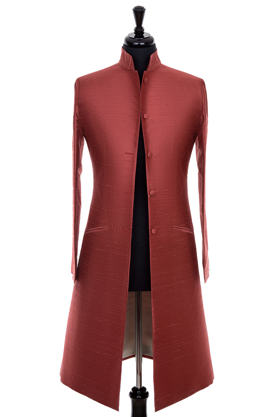 Red silk wedding coat. Raw silk high quality fabric.