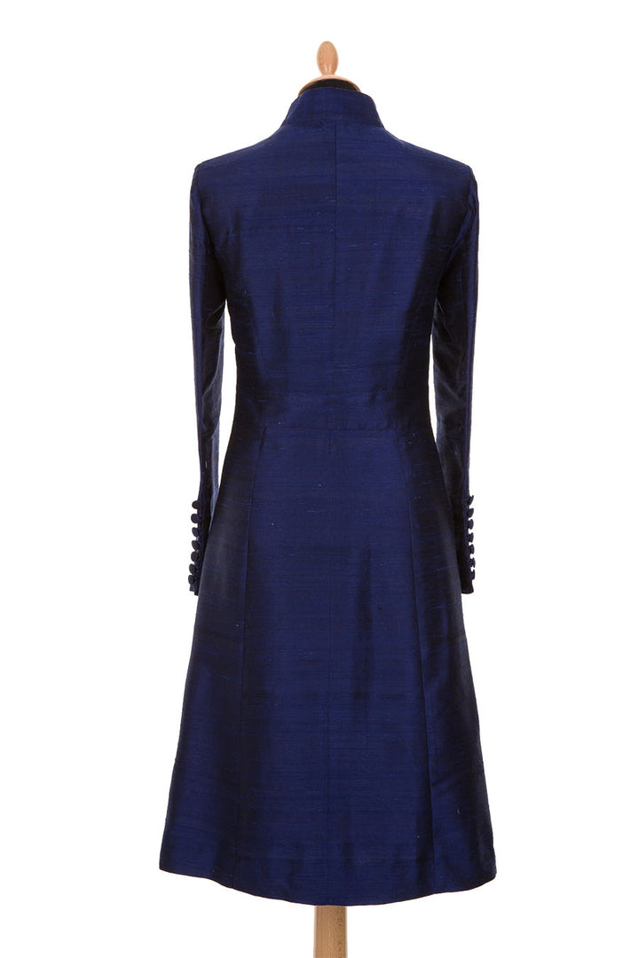 Shibumi Avani Silk Coat in Midnight Blue