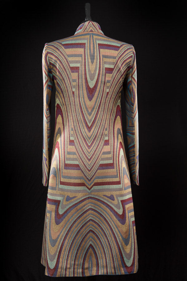 Geo pattern fitted women's coat.