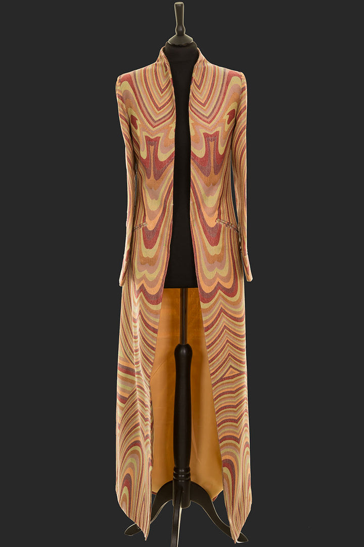 long coat with geo pattern