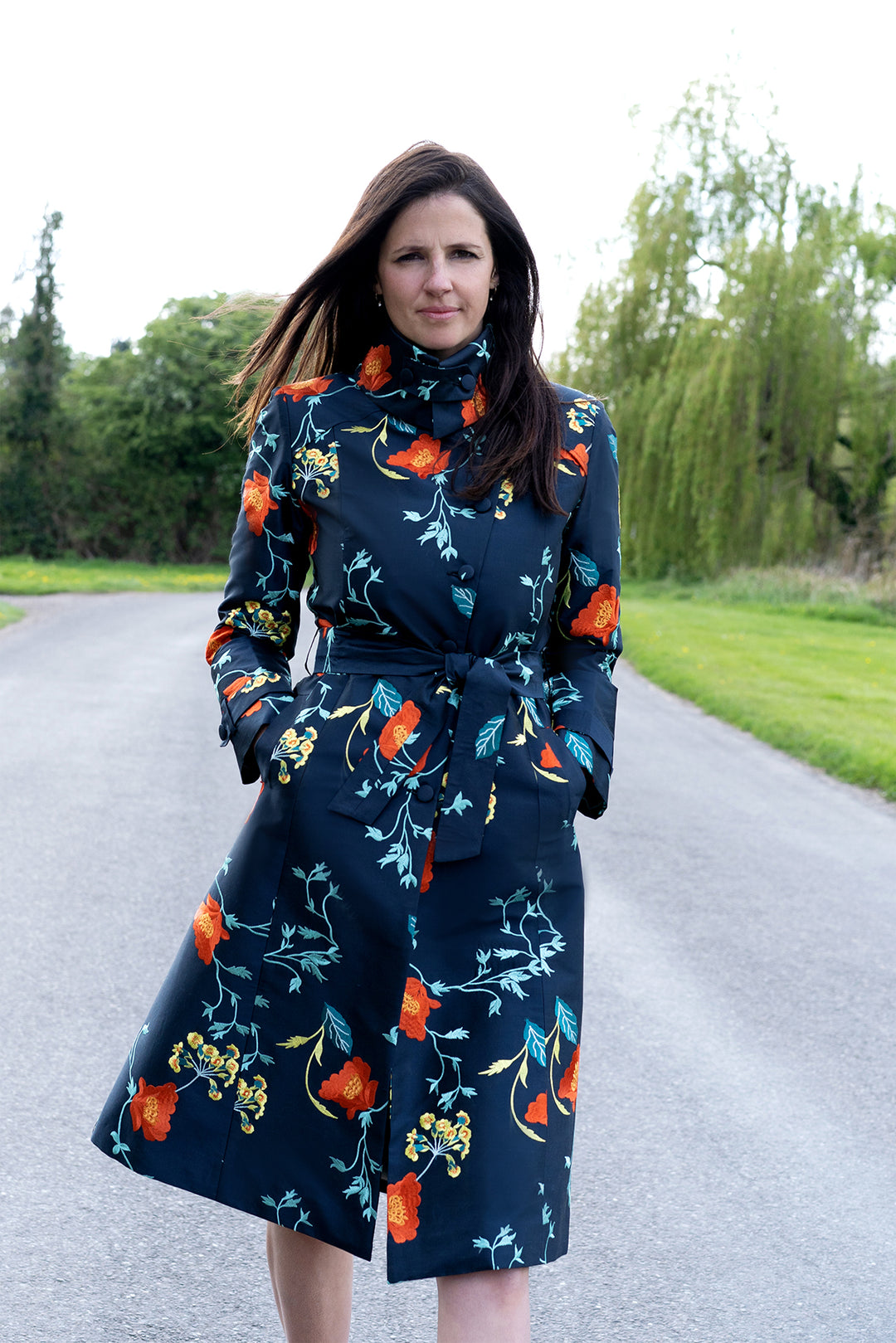 Shibumi Womens Trench Coat in Poppy