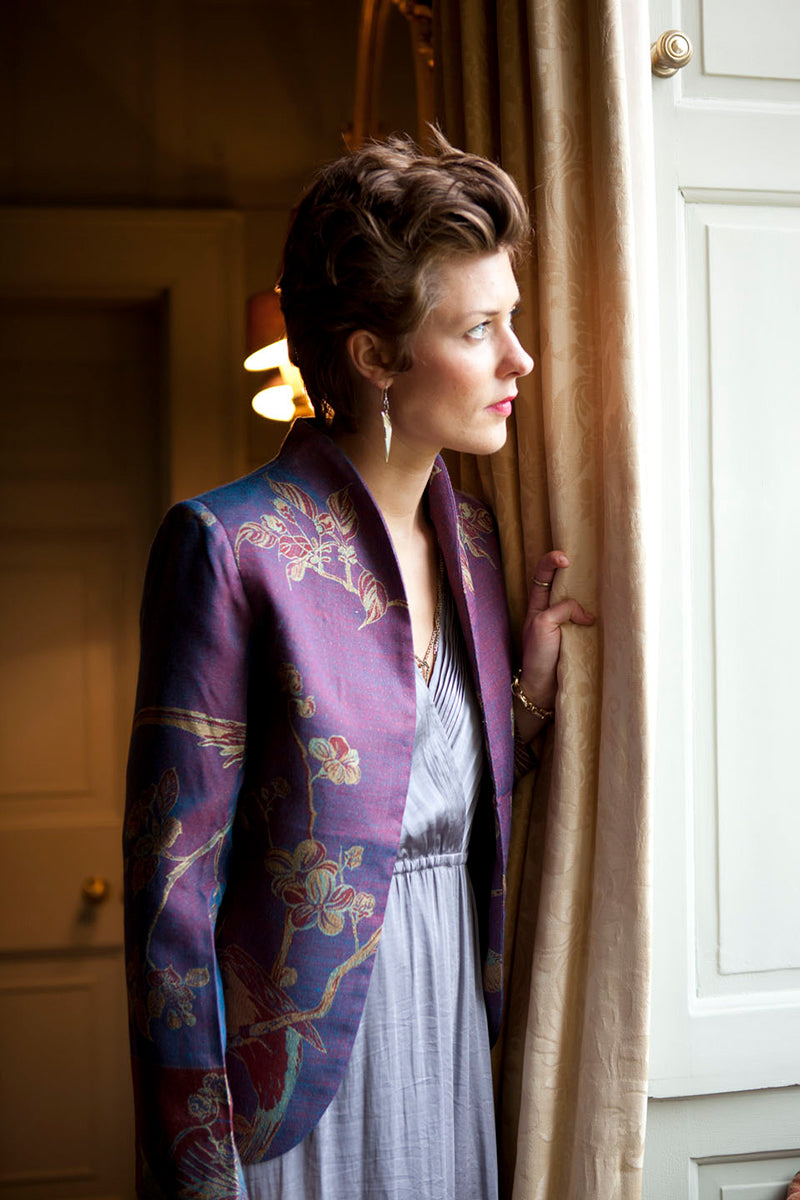 Gilded Bow Silk Dress & Jacket