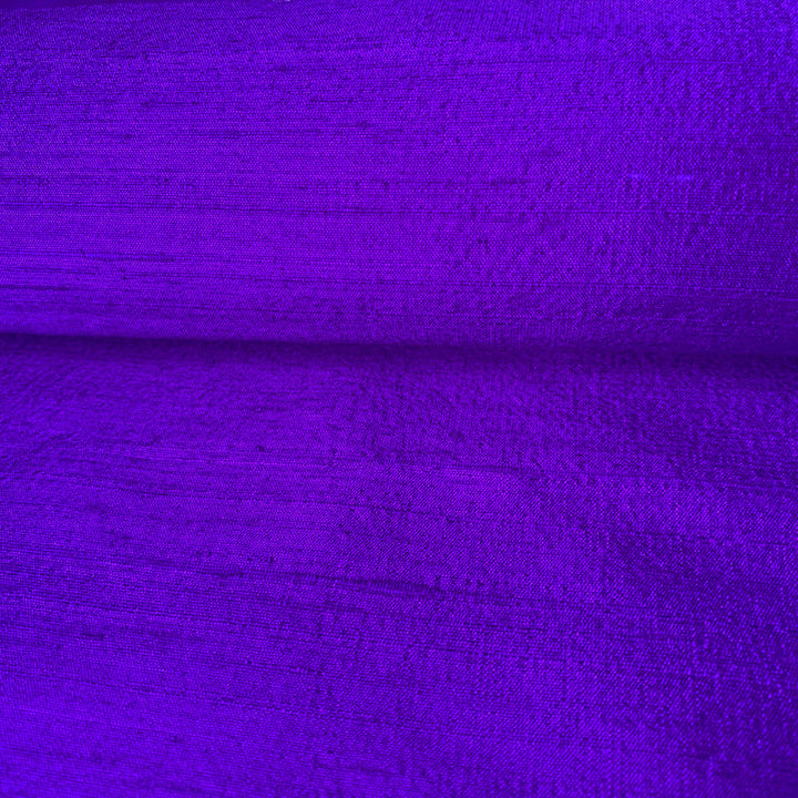Deep Violet, purple raw slub silk