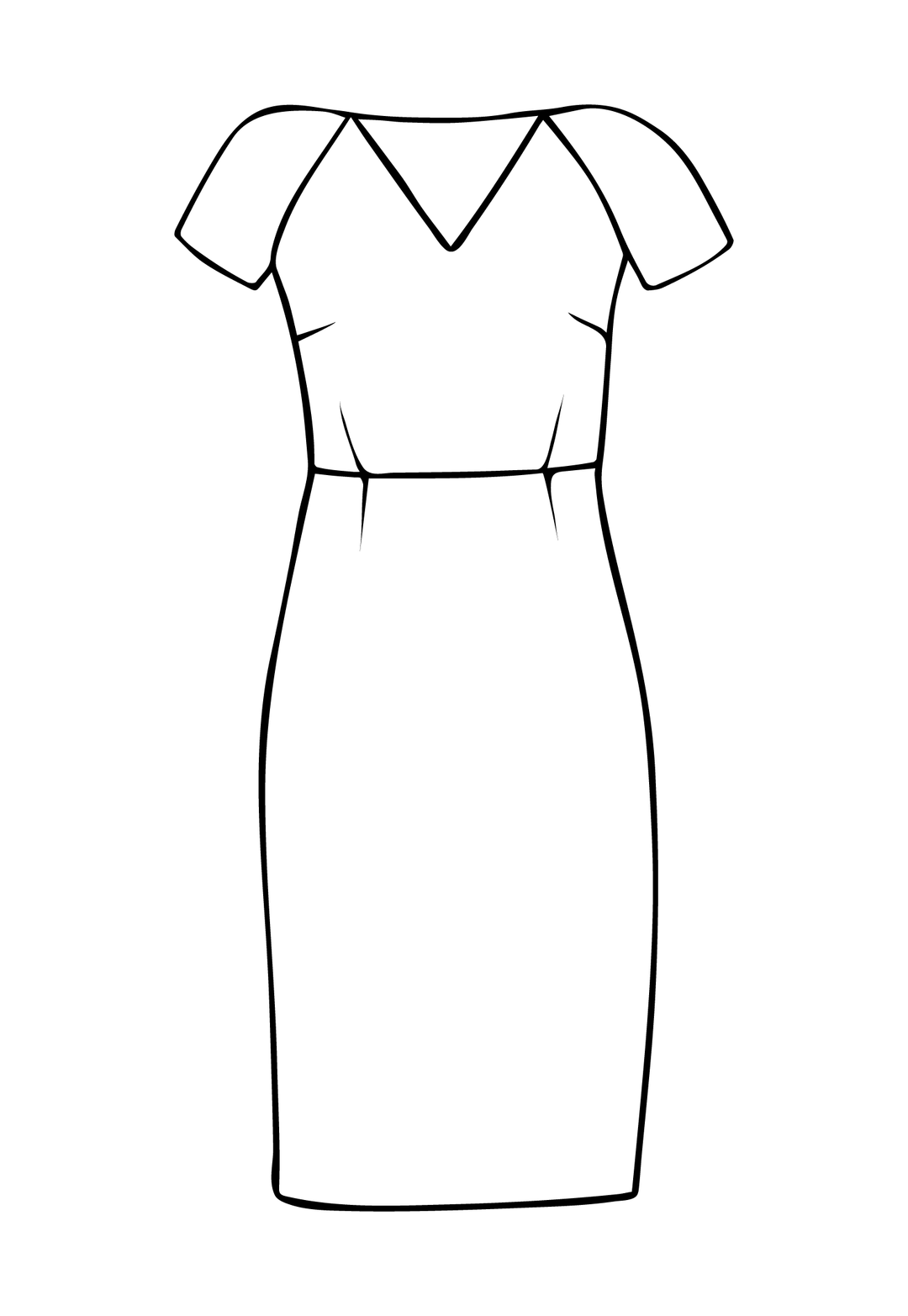 Silk shift dress. Knee length dress for women.