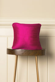 Small Silk Cushion in Hot Pink