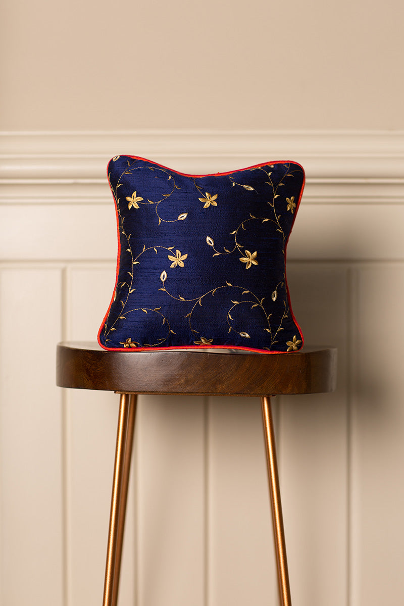 Small Silk Cushion in Royal – Shibumi - Main Image