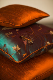 Medium Silk Cushion in Burnt Orange