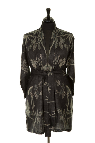 black short kimono jacket for women