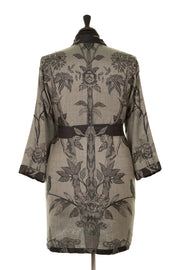 belted kimono style jacket with pattern