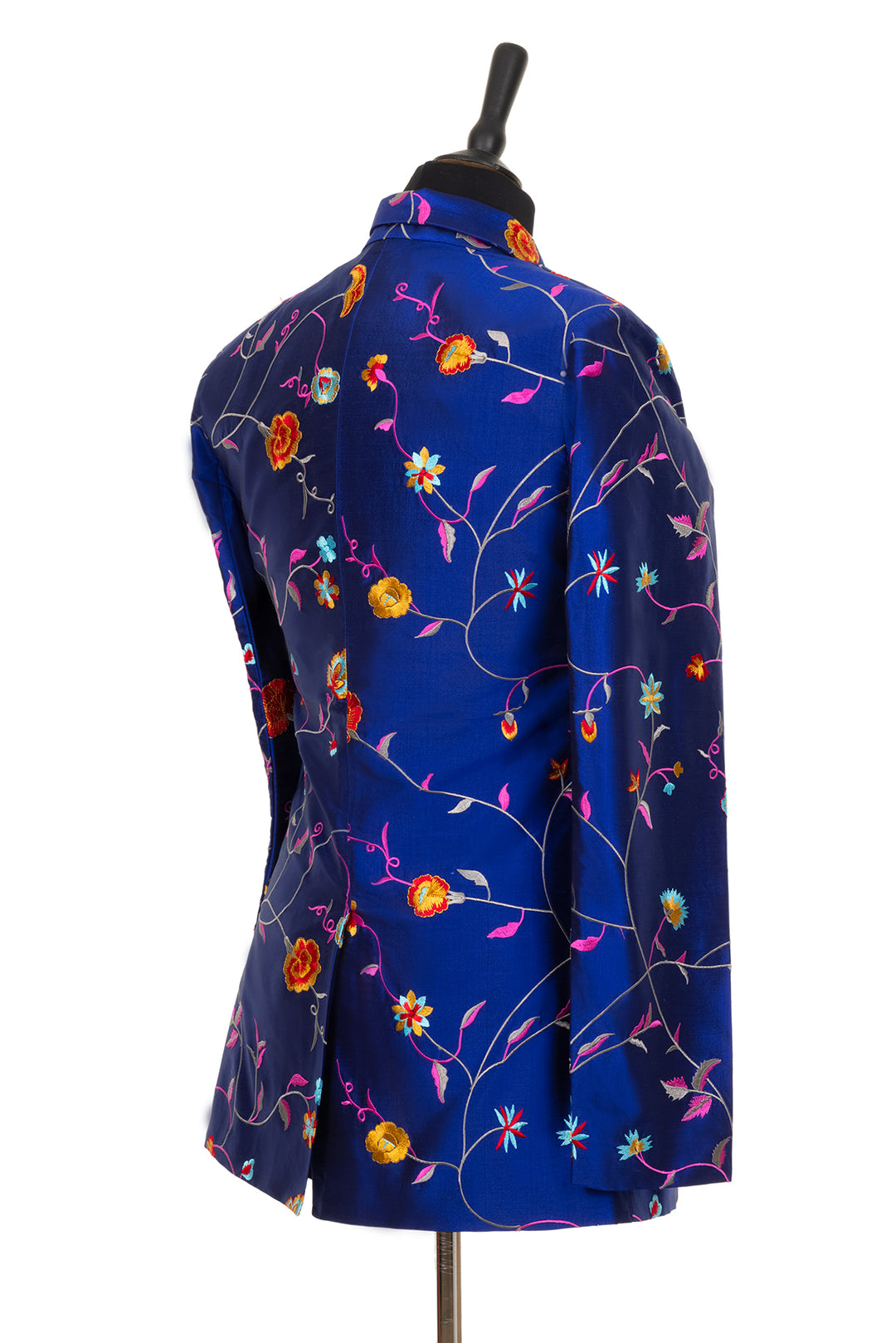 Bright and colourful jacket for women. Fitted classic jacket handmade from silk. Delicate flower pattern. Ideal jacket for a wedding guest.