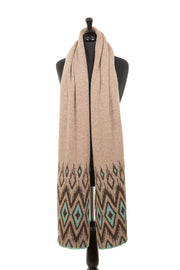 Wool scarf with aztec pattern. 