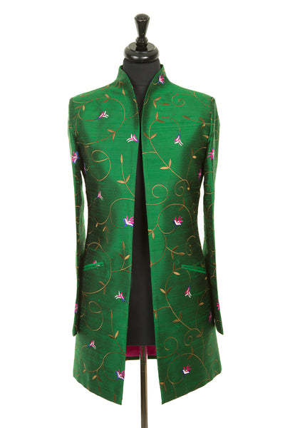 green ladies silk jacket 