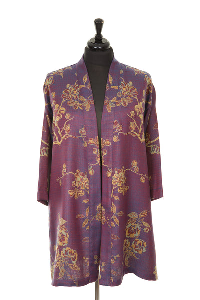 floral kimono jacket with a belt