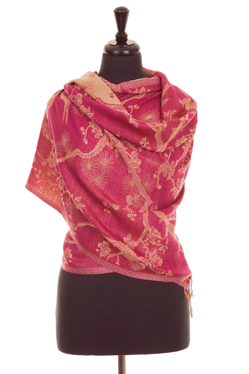Shawl in Deep Raspberry – Shibumi