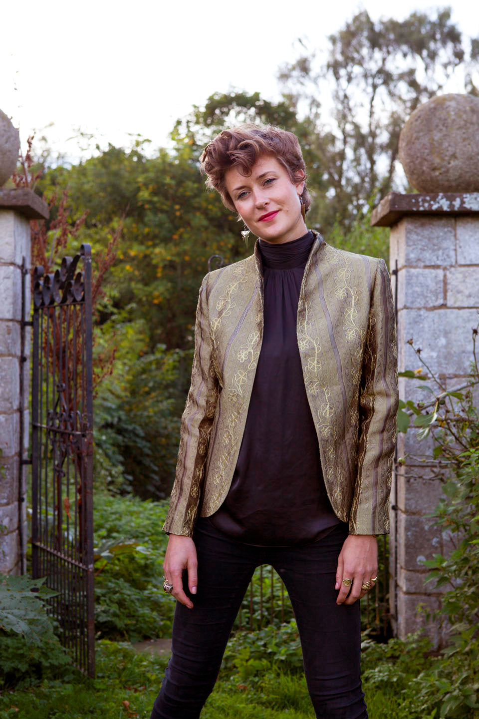 Women's gold embroidered jacket.