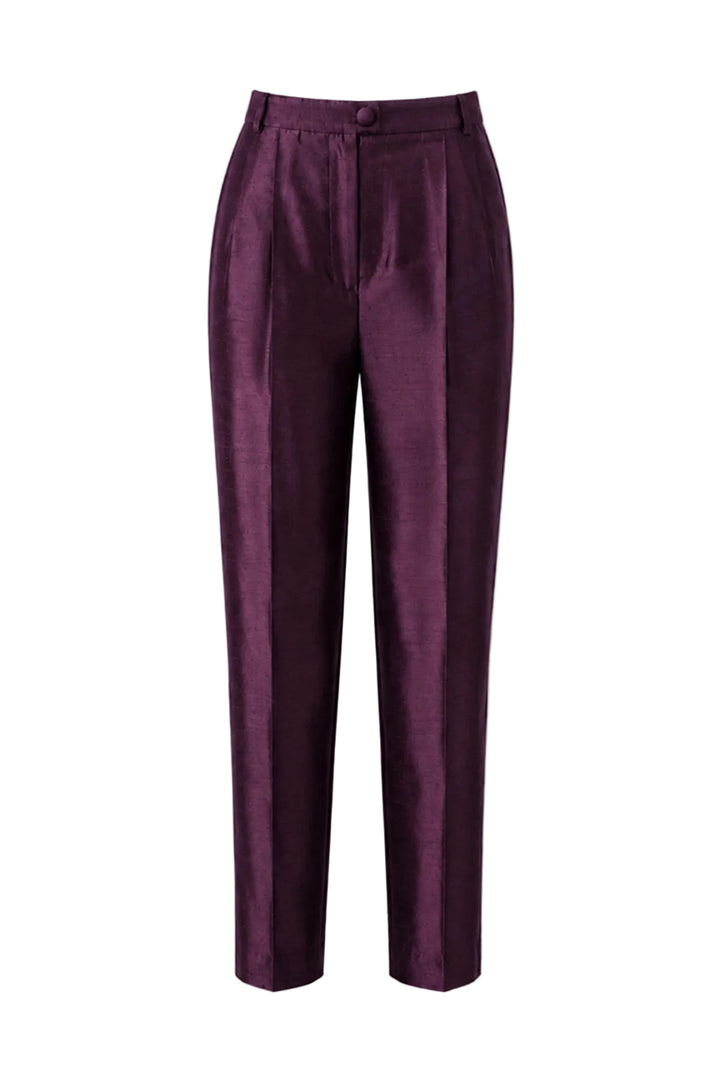 Atelier Silk Trousers in Aubergine