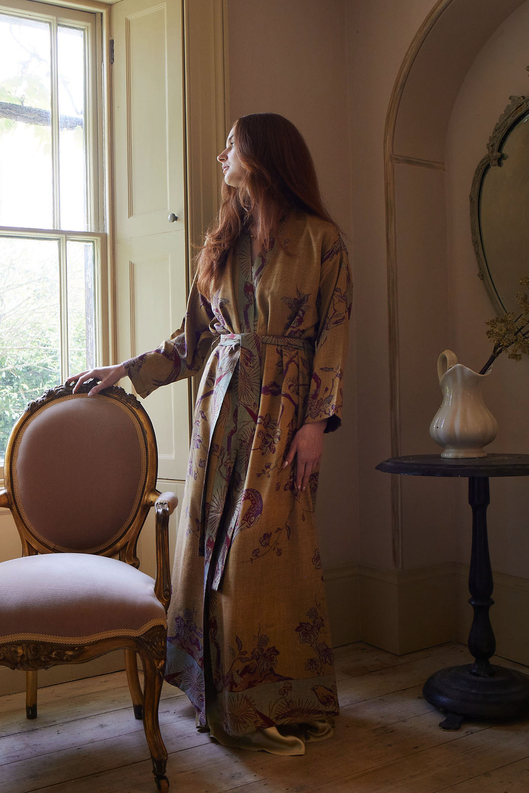 Reversible Dressing Gown in Byzantine Gold - Bridal Robe Shibumi Reversible Dressing Gown in Byzantine Gold - Bridal Robe Shibumi