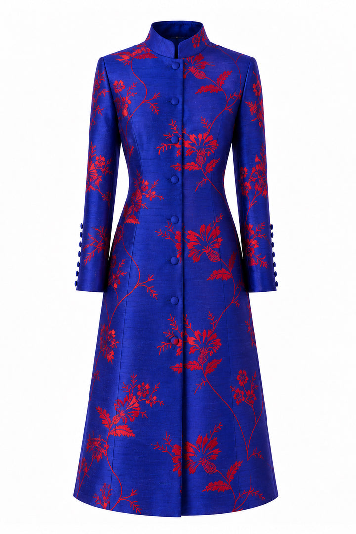 The Liberty Silk Coat in French Cobalt