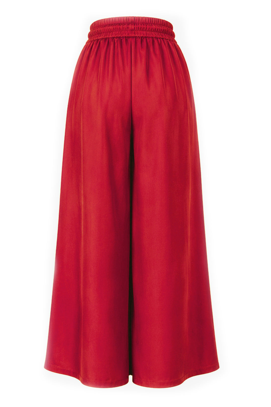 Silk Palazzo Pants in Lipstick Red