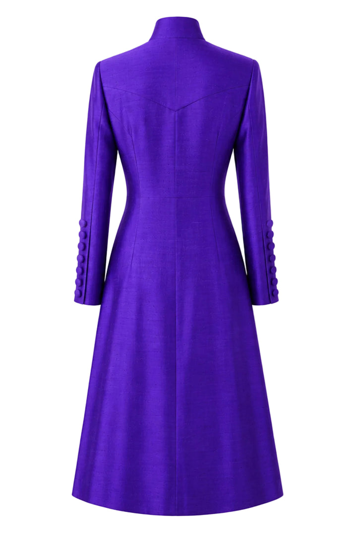 The Liberty Silk Coat in Deep Violet