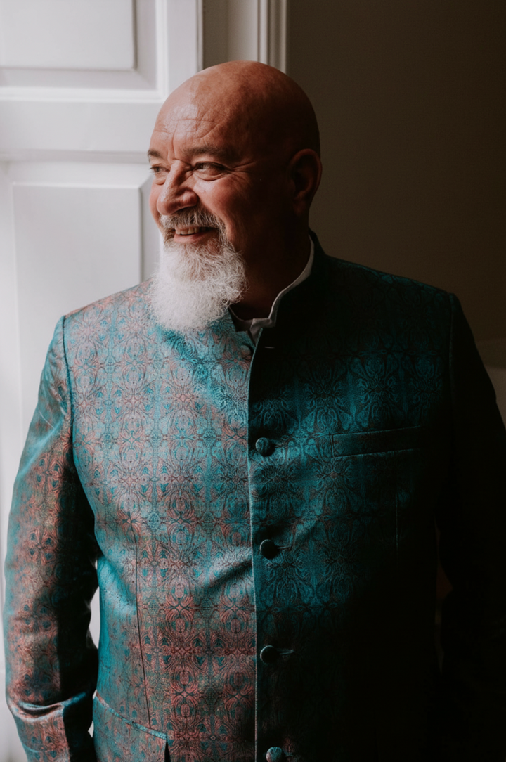 Mens Nehru Jacket in Royal Jacquard